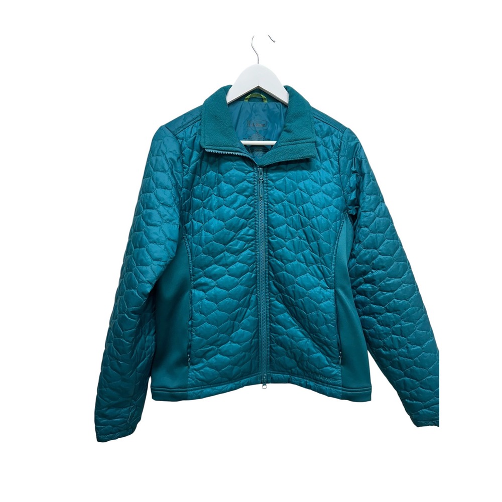 LL Bean Womens Teal Honeycomb Quilted Thinsulate Insulated Jacket Size S